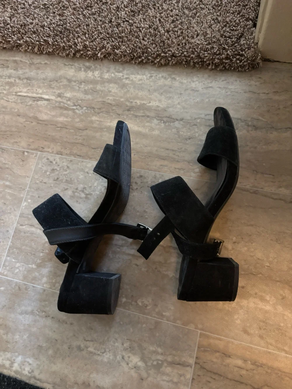 Black Suede Women’s Strappy Sandals
